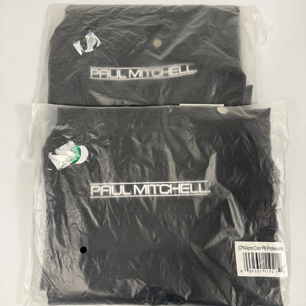 NEW 2 Pack PAUL MITCHELL Aprons Cutting Hairdresser NIP Black Professional